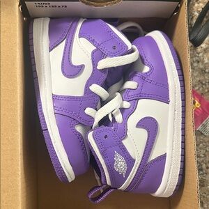 NWB Jordan 1 Size 6c Athletic Sneakers in Purple and White